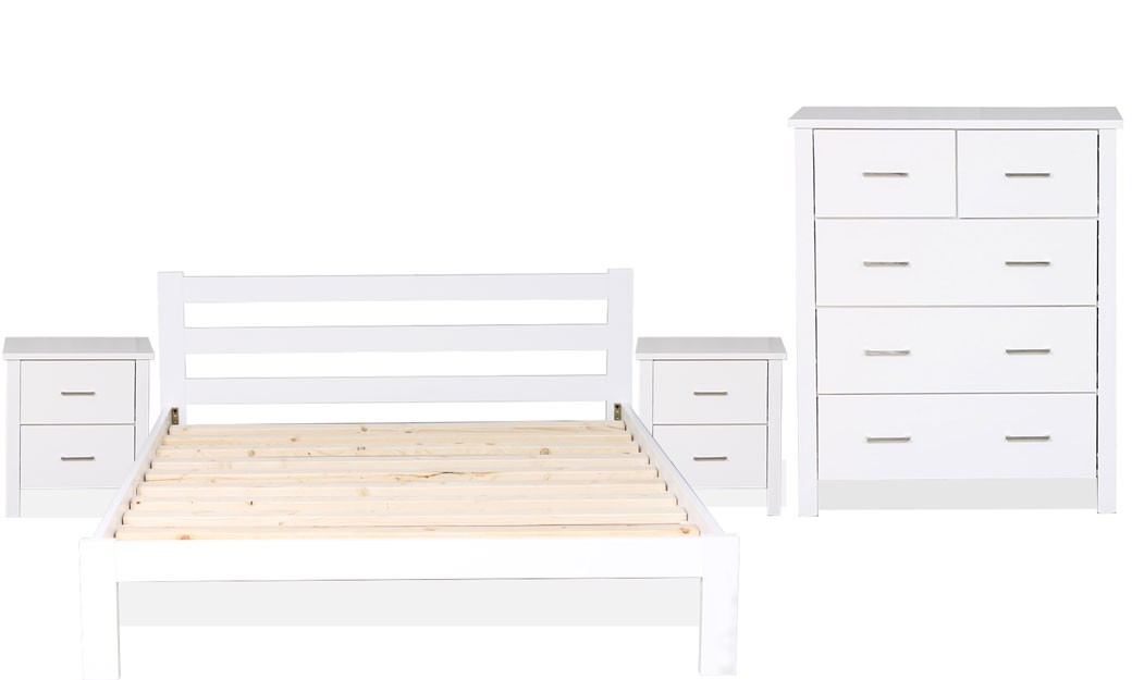 Tina Bedroom Suite 4 Piece Queen White